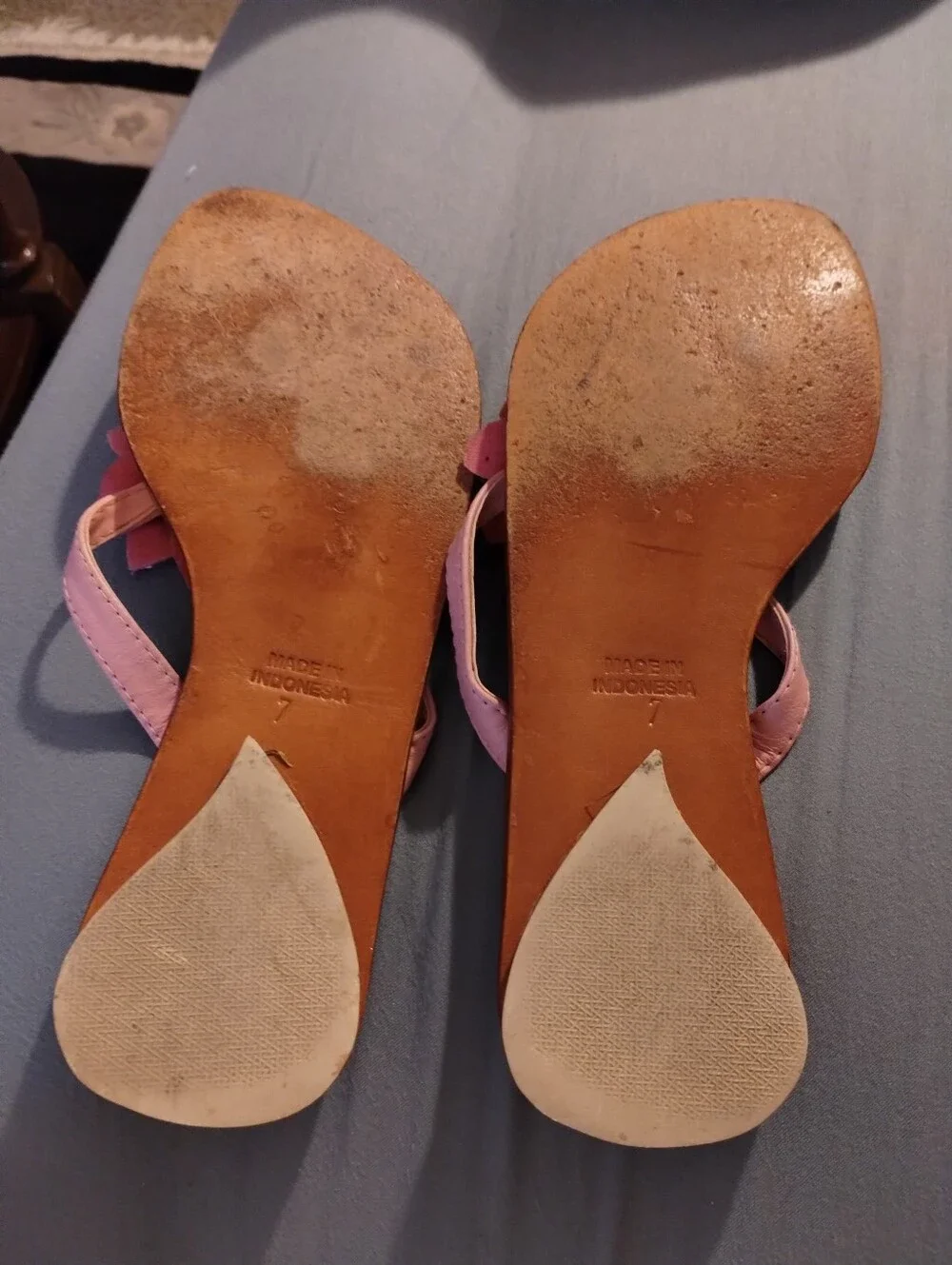 Ladies Mystic Floral Pink Leather Sandals Sz 7